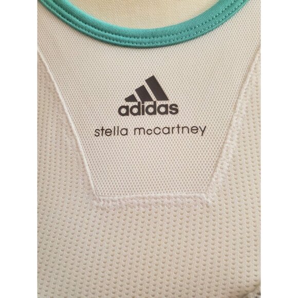 Women Adidas Stella McCartney Sz 0 White Tennis Tank Top Preppy Cutout Althletic - Picture 3 of 13